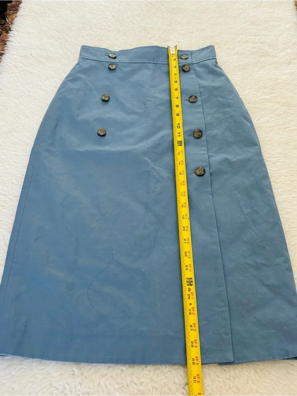 Paul Smith Overlaps Classic Blue Button-Front Skirt size EU 40